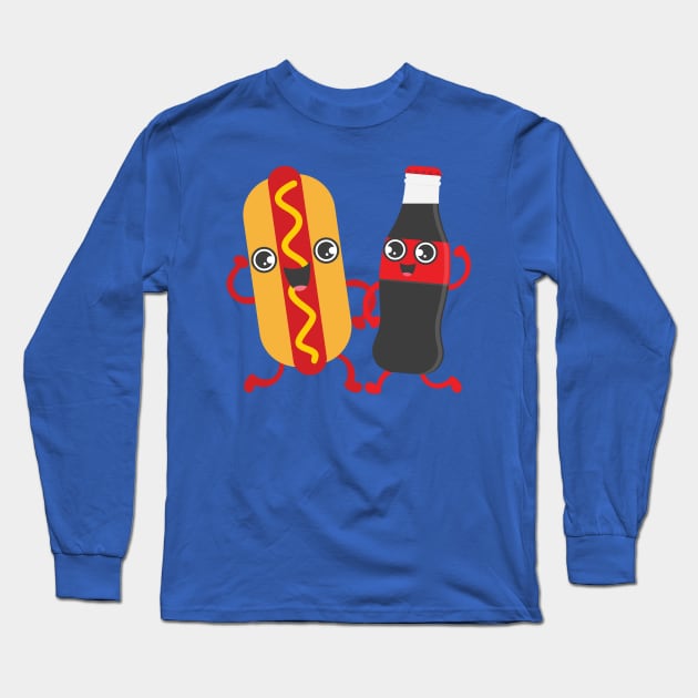 Hotdog & Coke Long Sleeve T-Shirt by Plushism